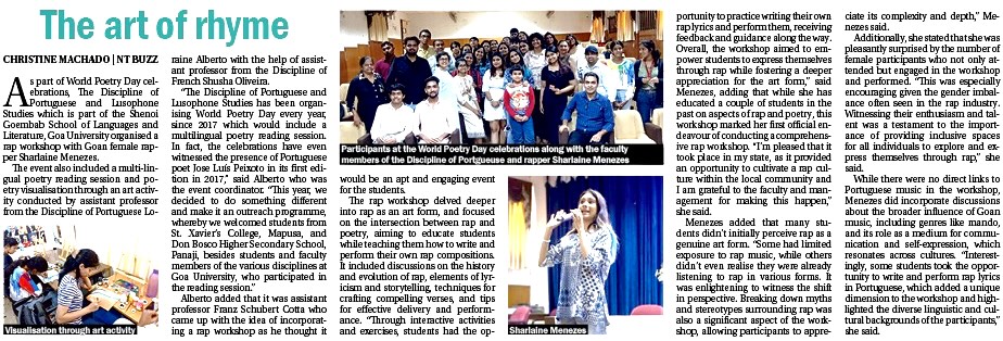 Goa University — Rap Workshop